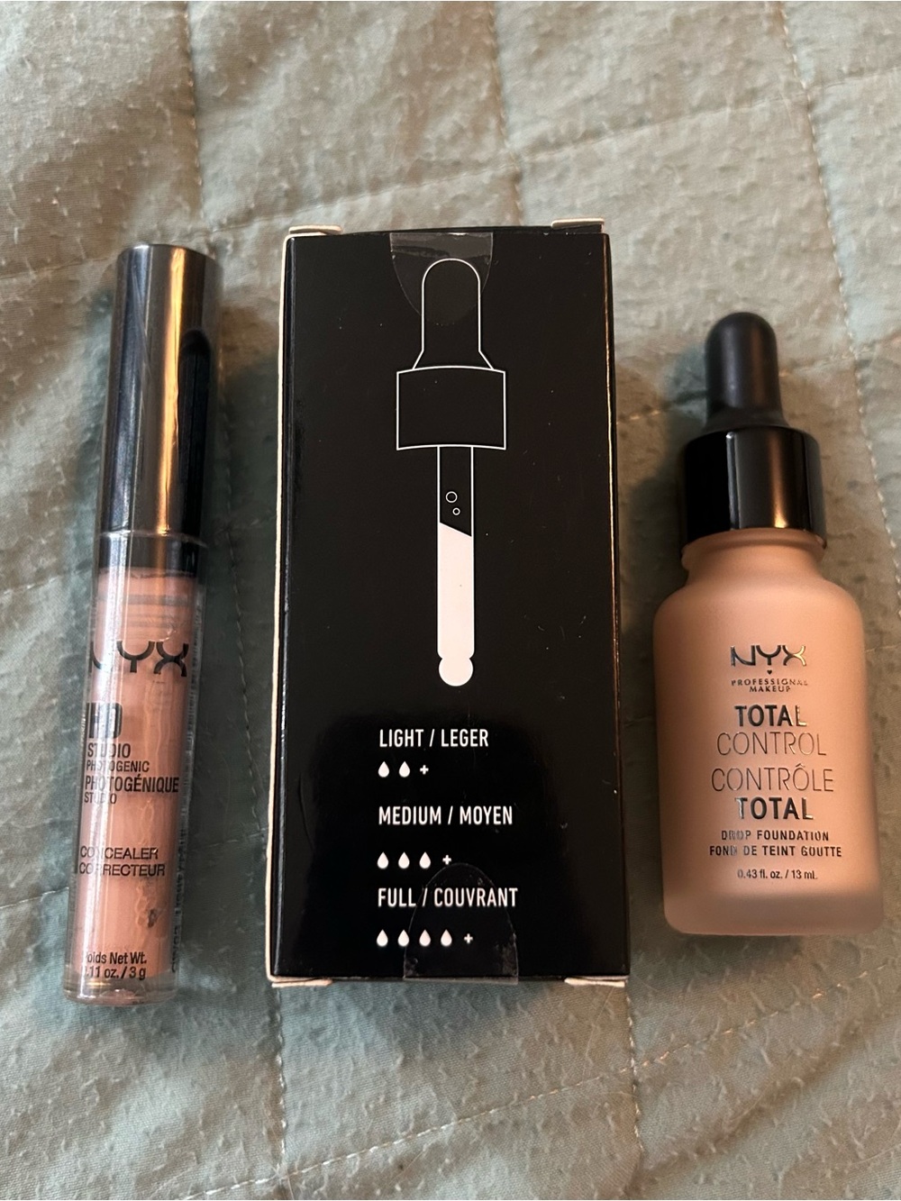 NYX Total Control Drop Foundation Light TCDF05 & HD Studio Concealer CW03 New